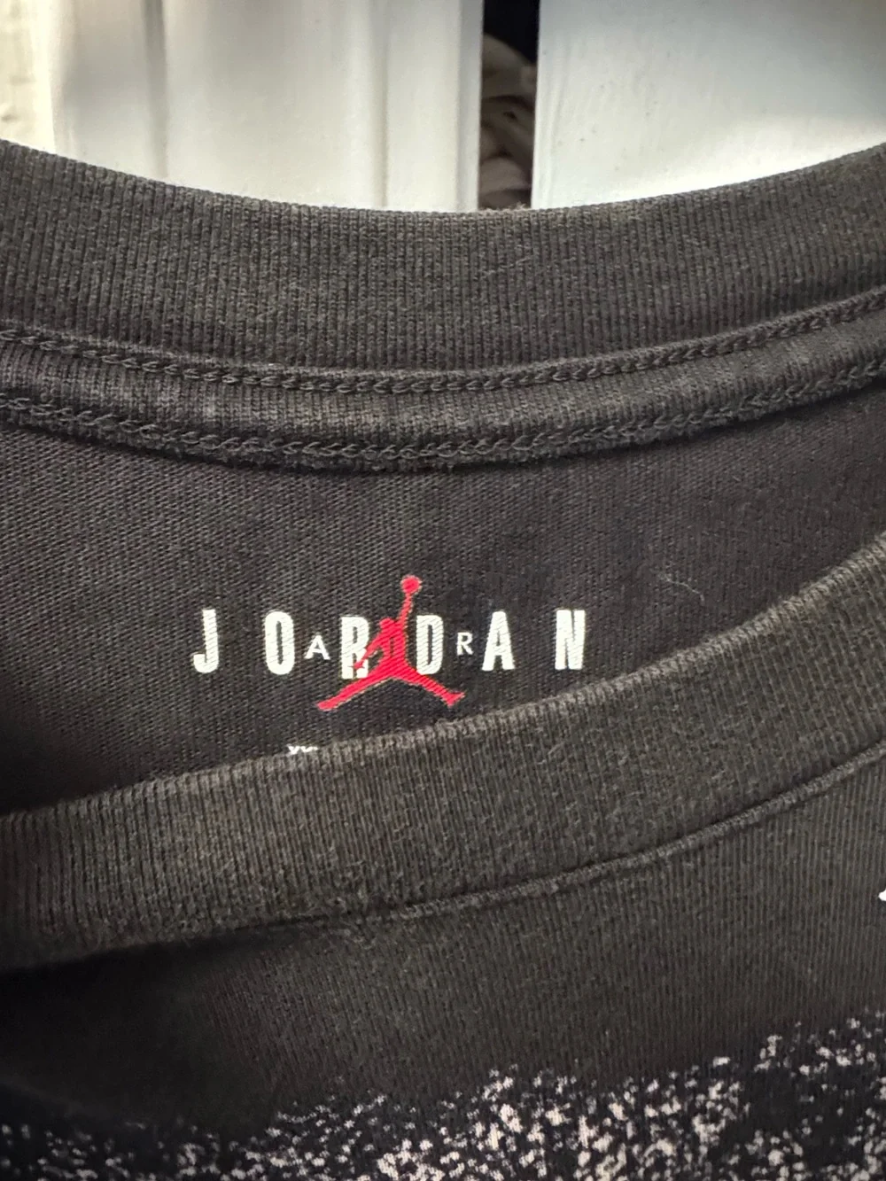Jordan Black Tee with Pink Basketball Silhouette